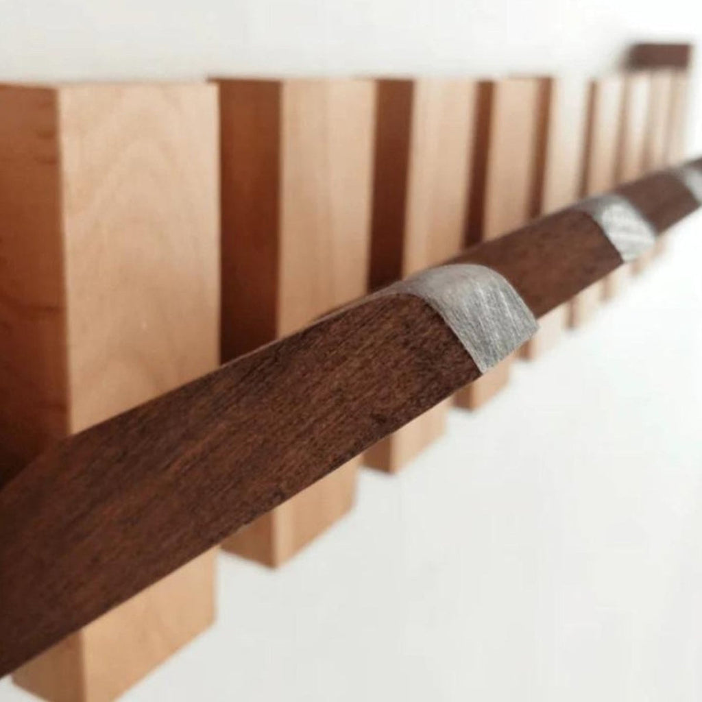 Luxus Wandmontierte Holz-Garderobe – Klavier-Design Flur-Organizer für Schlüssel, Hüte & Mäntel