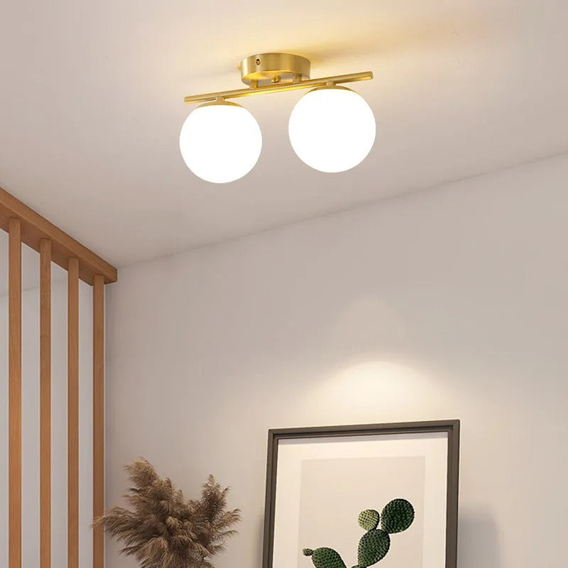 Nordische LED-Glas-Deckenleuchte – Elegante weiße Kugel für jeden Raum