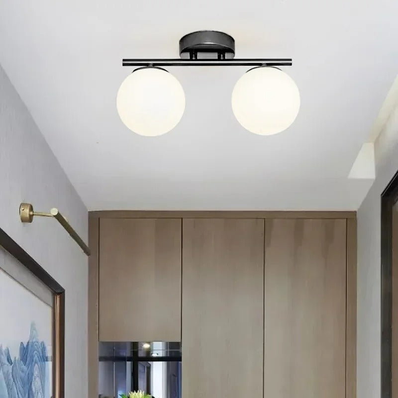 Nordische LED-Glas-Deckenleuchte – Elegante weiße Kugel für jeden Raum
