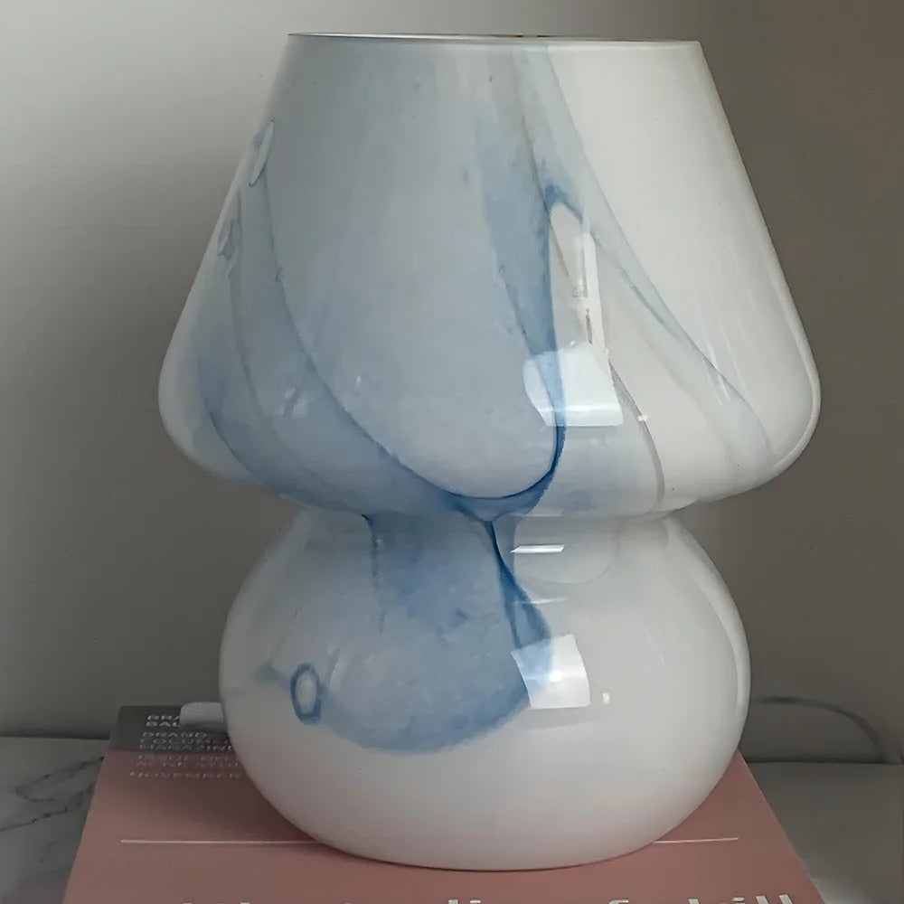 玻璃蘑菇灯 - 复古LED照明，适用于卧室和家居装饰