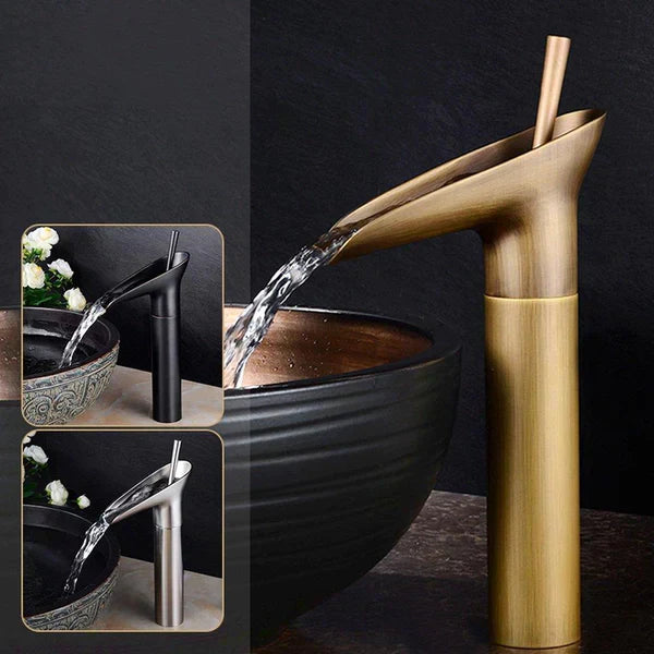 Robinet de lavabo de salle de bain antique style cascade