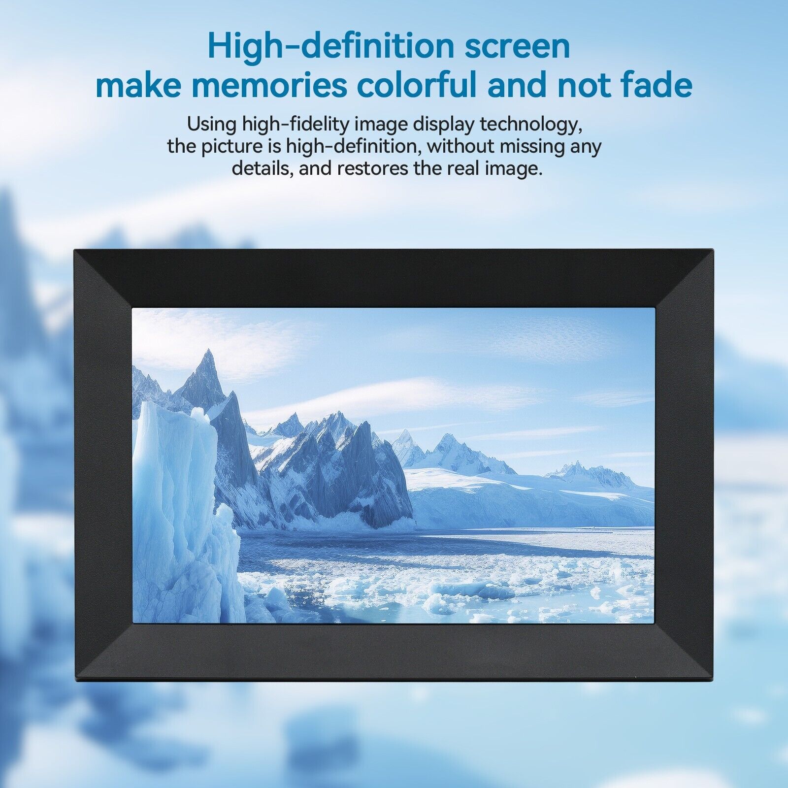 10.1-tommer WiFi digital fotoramme med 1080P HD touchskærm