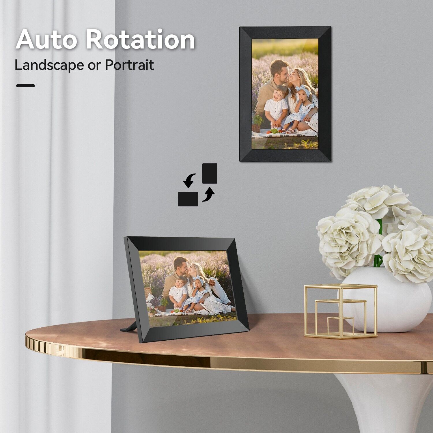 10.1-tommer WiFi digital fotoramme med 1080P HD touchskærm